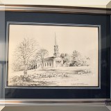 A51. Framed Martha-Mary Chapel (Sudbury) print.